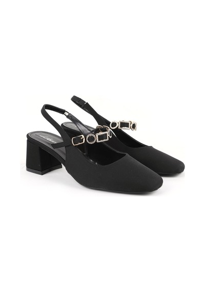Libero L085.k2675 Taşlı Toka Detaylı Süet Nubuk Slingback Kalın Topuklu Kadın Ayakkabı Siyah Libero L085.k2675 Taşlı Toka Detaylı Süet Nubuk Slingback Kalın Topuklu Kadın Ayakkabı Siyah