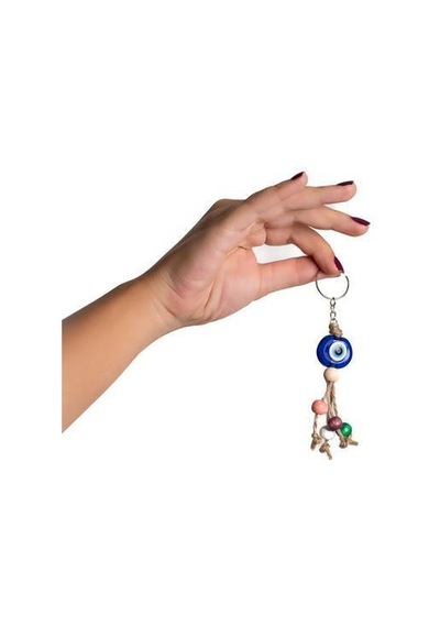 5 Adet Anahtarlık Kötü Göz Kovucu Nazar Hand Made Hasır Renkli Ahşap Boncuklu Nazarlık Çanta Araba Süsü