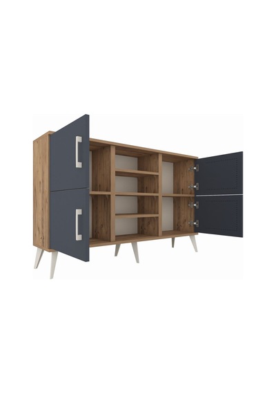 Arges Konsol 5 Raflı 4 Kapaklı 132x30x83 Çam-antrasit/çam Antrasit/çam Arges Konsol 5 Raflı 4 Kapaklı 132x30x83 Çam-antrasit/çam Antrasit/çam