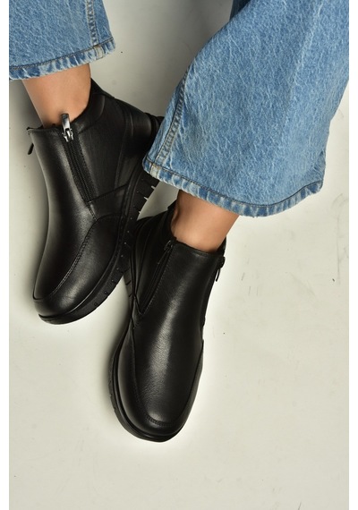 Fox Shoes Z555260203 Siyah Hakiki Deri Kadın Bot