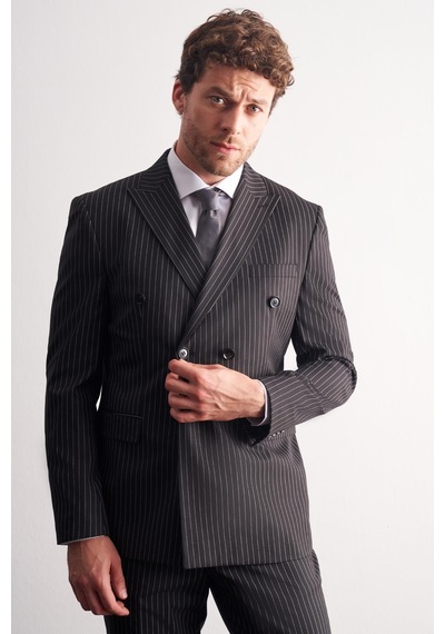 İmza Siyah Kırlangıç Yaka Çizgili Kruvaze 6 Drop Slim Fit Tam Astar Esnek Takım Elbise 1001255153 İmza Siyah Kırlangıç Yaka Çizgili Kruvaze 6 Drop Slim Fit Tam Astar Esnek Takım Elbise 1001255153