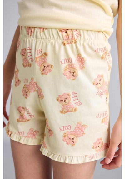 Defacto Regular Fıt Ayıcıklı 2li Açık Sarı Pijama Takımı Kız Çocuk H8113a826smyl498 Sarı-yl498