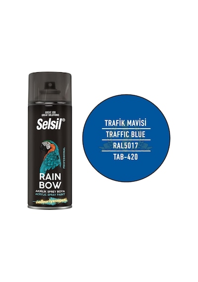 Selsil Rainbow Akrilik Sprey Boya Trafik Mavi 400 Ml - Ral5017