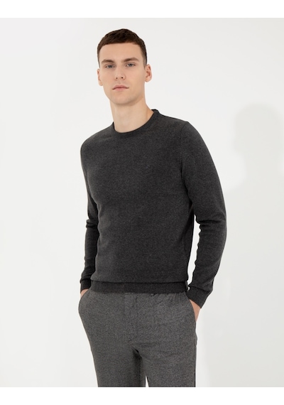 Pierre Cardin Erkek Gri Melanj Triko Kazak 50257290-vr086 Gri Melanj