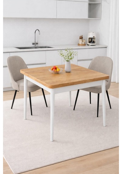 Renlife 70x70 Küçük Yemek Masası Metal Ayaklı Kompakt Mutfak Masası 2 Kişilik Minimal Masa Beyaz Çam Renlife 70x70 Küçük Yemek Masası Metal Ayaklı Kompakt Mutfak Masası 2 Kişilik Minimal Masa Beyaz Çam