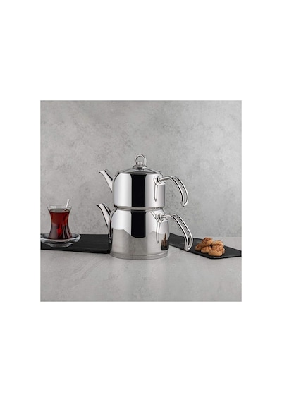 Modern Mini Küçük Boy 0.8-1.6 Lt. Paslanmaz Çelik Çaydanlık Takımı Genel