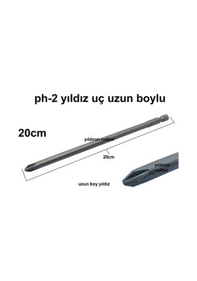 Bits Yıldız Uç 20 CM Orta Boylu Matkap Ucu Tornavida Sıkma