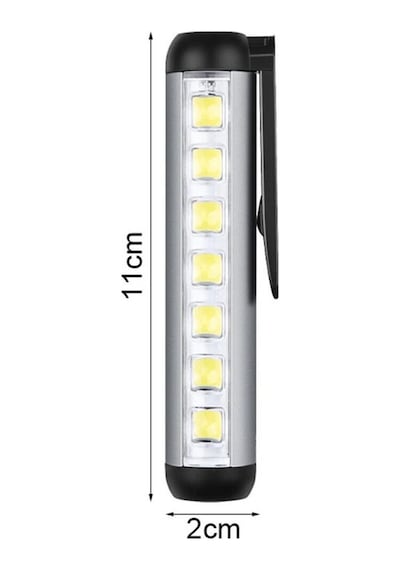 Gold Silver Şarjlı 7 Led Lambalı Mıknatıslı Parmak Fener Şarjlı Silver