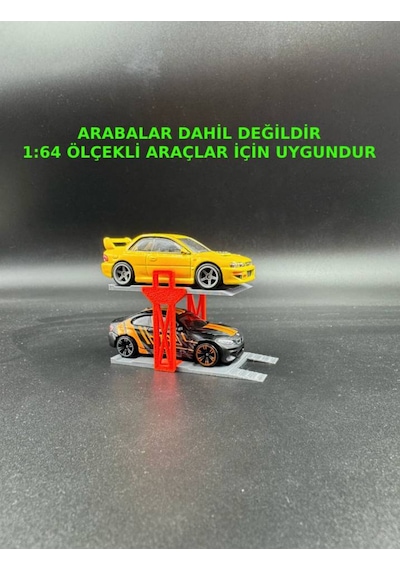 1:64 Ölçek Diaroma Araç Lifti - Gri - Turuncu