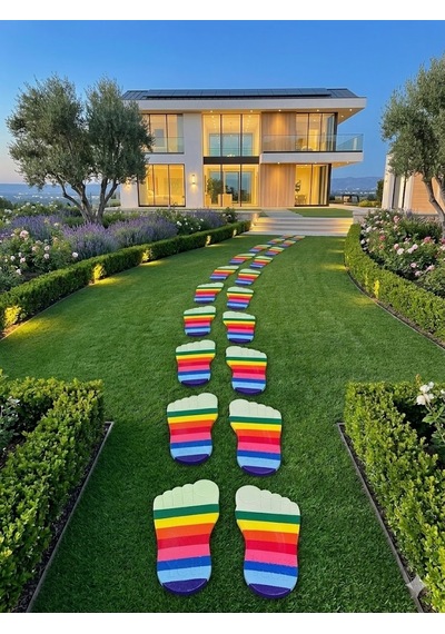 Çim Taşı Ayak İzi 10 Adet 5sağ-5sol