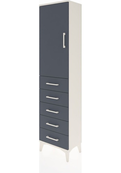 Arges Dolap 2 Raflı 5 Çekmeceli Tek Kapaklı 44x30x182 Aytaşı-... Aytaşı