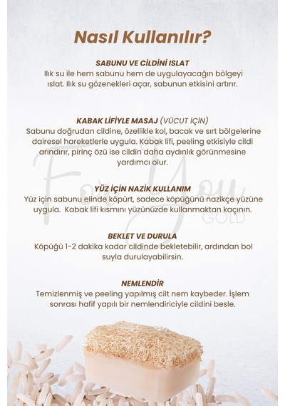 Kabak Lifli %100 Doğal El Yapımı Pirinç Özlü Whitening Sabun Kabak Lifi - Lavanta