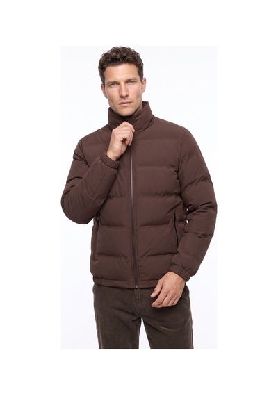 Fabrika F6wm-mnt 2108 Kahve Erkek Dik Yaka Kapitone Slim Fit Mont