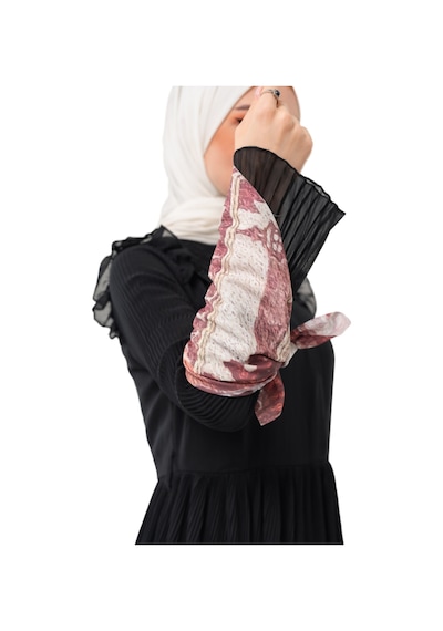 Zaytoon Filistin Eski Görüntü Yaşlanmış Ellele Kırmızı Dijital Baskılı Küçük Fular 45 45 Unisex S100052 Beyaz-kırmızı