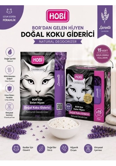 Hobi Lavantalı Doğal Toz Koku Giderici 25 Gr X 15 - Bor Mineralli, Güvenli Ve Etkili Çözüm