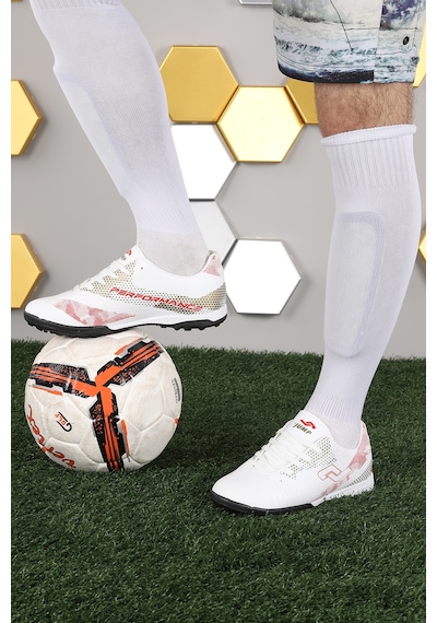 Jump 27882 Halı Saha Erkek Futbol Ayakkabı Beyaz - Kırmızı