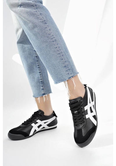 Etayger Erkek Sneakers Ayakkabı Siyah / Beyaz Beyaz
