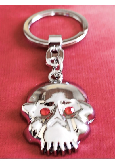 Kırmızı Gözlü İskeletor Kafatası Metal Anahtarlık