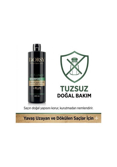 +plus Hızlı Uzama Ve Hacim Etkili Tuzsuz Doğal At Kuyruğu Özlü Şampuan 400 Ml