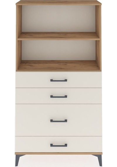 Arges Dolap 2 Raflı 4 Çekmeceli 88x30x163 Çam-aytaşı Çam