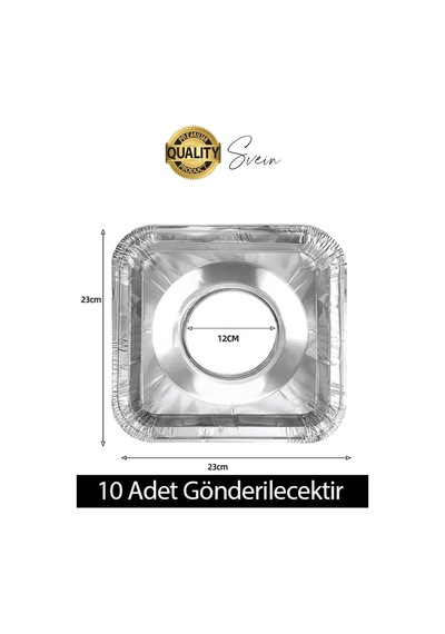 Dayanıklı 10 Adet Alüminyum Ocak Koruyucu Folyo Kare Kir Bırakmaz Yağ Sıçrama Yanmaz Yapışmaz Gümüş