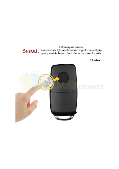 Fiat Kumanda Metal Alaşım Anahtarlık Logo Kabartmalı 3m Yüksek Kalite 14 MM Anahtarlık Değildir