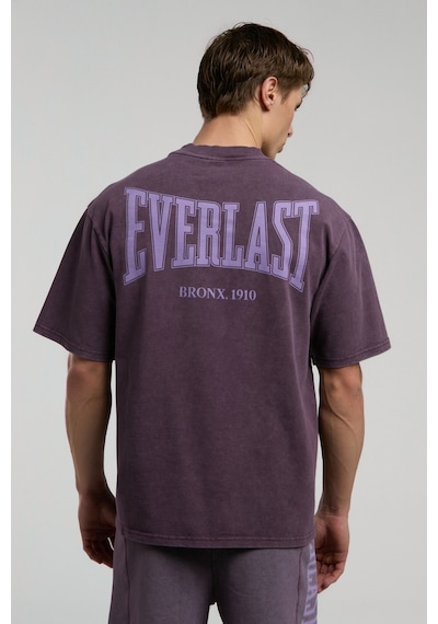 Everlast Bronx 1910 Oversize Yıkamalı Mor Erkek Tişört Koyu Mor