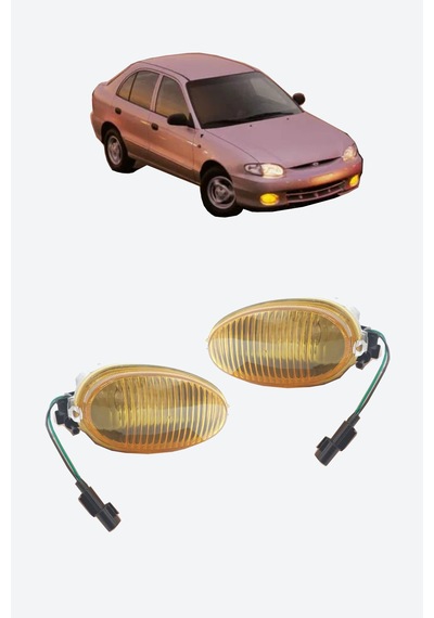 Hyundai Accent 1998-2000 Sarı Ön Sis Farı Yumurta Kasa Takım