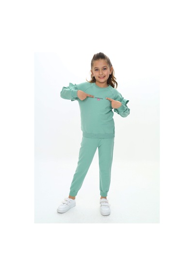 Toontoy Kids Toontoy Kız Çocuk Baskılı Eşofman Takım Yeşil