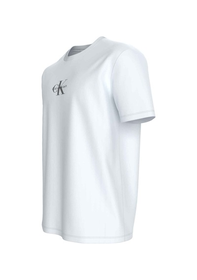 Calvin Klein Ss 30s Micro Monologo Graphic Parlak Beyaz T-shirt-13083 Beyaz