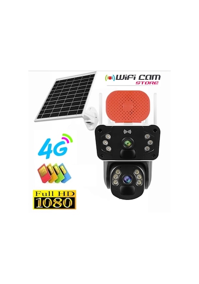 4g Çift Kameralı Sirenli Hareket Takipli Sim Kartlı Solar Kamera