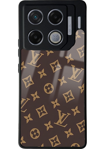 İnfinix Gt 20 Pro Kahverengi Lv Tasarımlı Glossy Telefon Kılıfı Çok Renkli