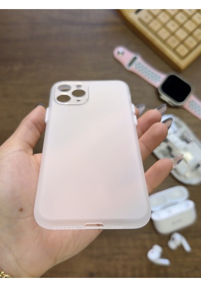 Apple iPhone 11 Pro Uyumlu Süper İnce Mat Ultra Thin Silikon Kılıf Şeffaf
