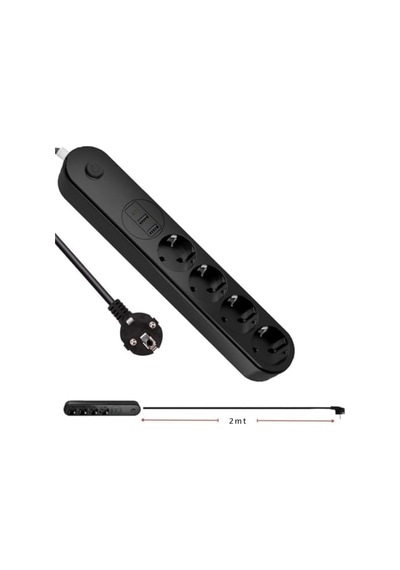 Infomax Termal Akım Korumalı Grup Priz Showmax Sh-4625 , 4 Priz, 2 Usb A Ve 1 Type-c Çıkışlı 3.1a , 2 Metre Kablolu, Çocuk Korumalı Ev Ve Ofis İçin