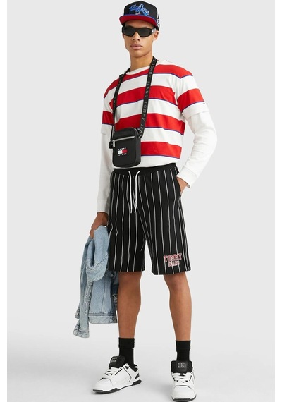 Tommy Hilfiger Tommy Jeans Oversize Pinstripe Men's Shorts Erkek Oversize Şort Siyah