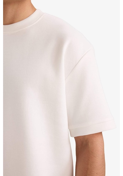 Defacto Oversize Ağır Kumaş Beyaz Erkek T-shirt B6494ax/wt34 Beyaz