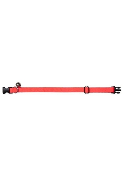 Neon Pembe Zilli Ayarlanabilir Kedi Boyun Tasması 22-30 Cm-18491