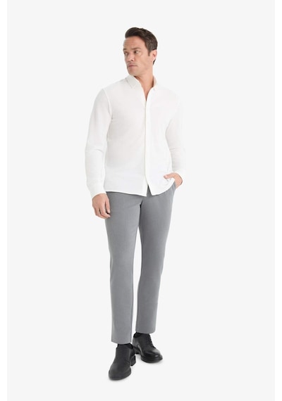 Defacto Regular Fit Polo Yaka Penye Uzun Kollu Gömlek E8067ax25auer105 Ekru