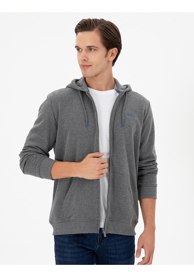 U.S. Polo Assn. Erkek Antrasit Melanj Şardonlu Örme Hırka 50293146-VR081