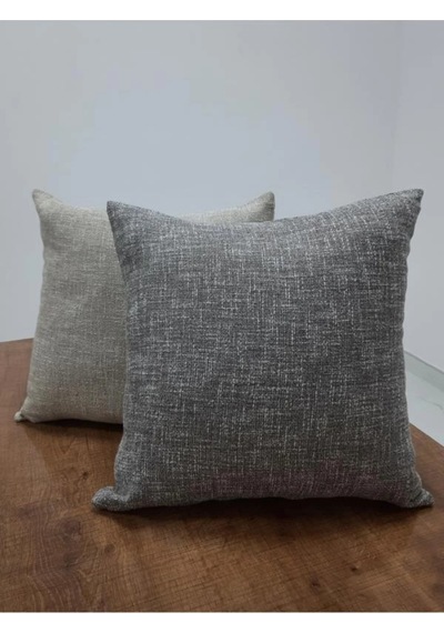 Degrade Keten Kumaş Gri/bej Kırlent 45 45 Cm Ikili - 664 45 x 45
