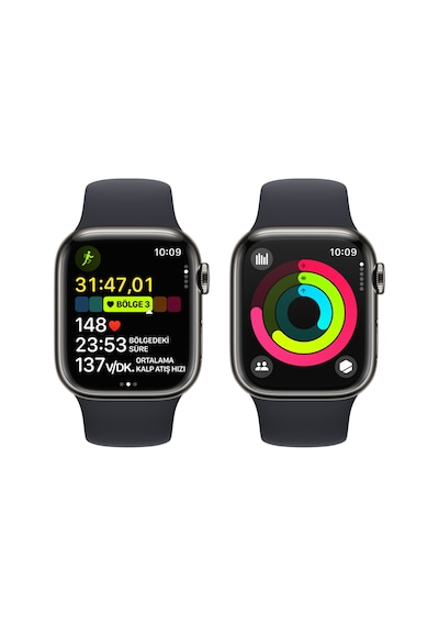 Apple Watch Series 9 GPS + Cellular 41 MM Çelik Kasa Spor Kordon S/M Akıllı Saat (Apple Türkiye Garantili)