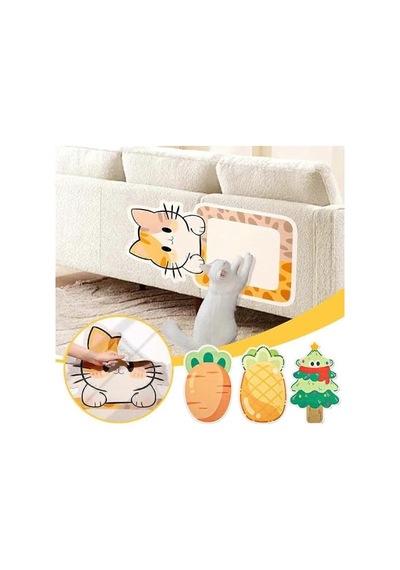 Duvara Yapışan Desenli Kedi Tırmalama Tahtası Çizilmeye Dayanıklı Tırmalama Pedi Ananas