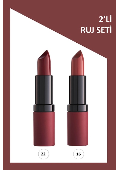 Velvet Matte Lipstick 2'li Ruj Seti - No: 22-16 104