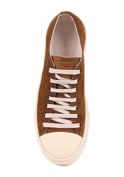 Shoetyle - Taba Hakiki Süet Bağcıklı Erkek Sneaker 666-25-1250 Taba