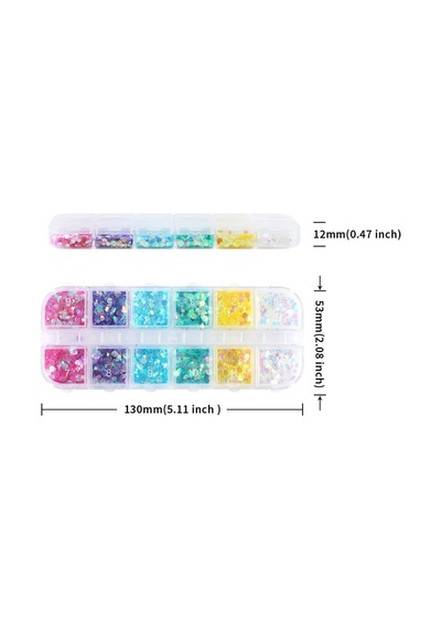 Holografik Yuvarlak Tırnak Süsleme Folyo Pulları Renkli Nail Art
