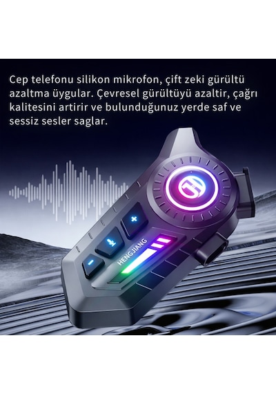 Polham Bt6.0 Intercom Kask Kulaklık Ipx67 Su Geçirmez, Gürültü Engelleme, Çift Telefon Destekli, 500mah Şarjlı