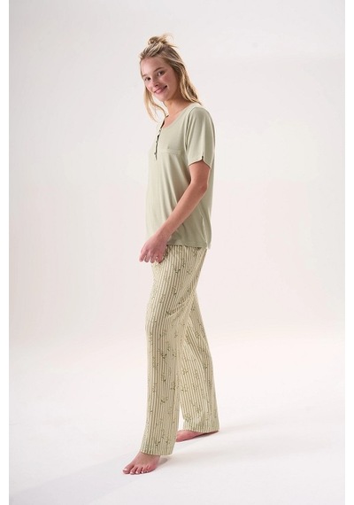 Etoile 26502 Yarım Kol Pijama Takım Yeşil