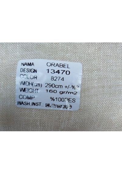 Taç Orabel Naturel Keten Tül Perde