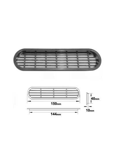 Plastik Menfez Oval Gri