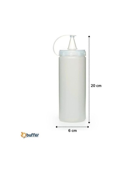 Şeffaf Kapaklı Sızdırmaz Yağlık Sosluk Şişesi Plastik Yağdanlık 400 Ml Ap-9028 Beyaz